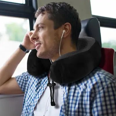 Oreiller ergonomique cervical - MemoryFoamNeckPillow™ - Noir - Divin Massage